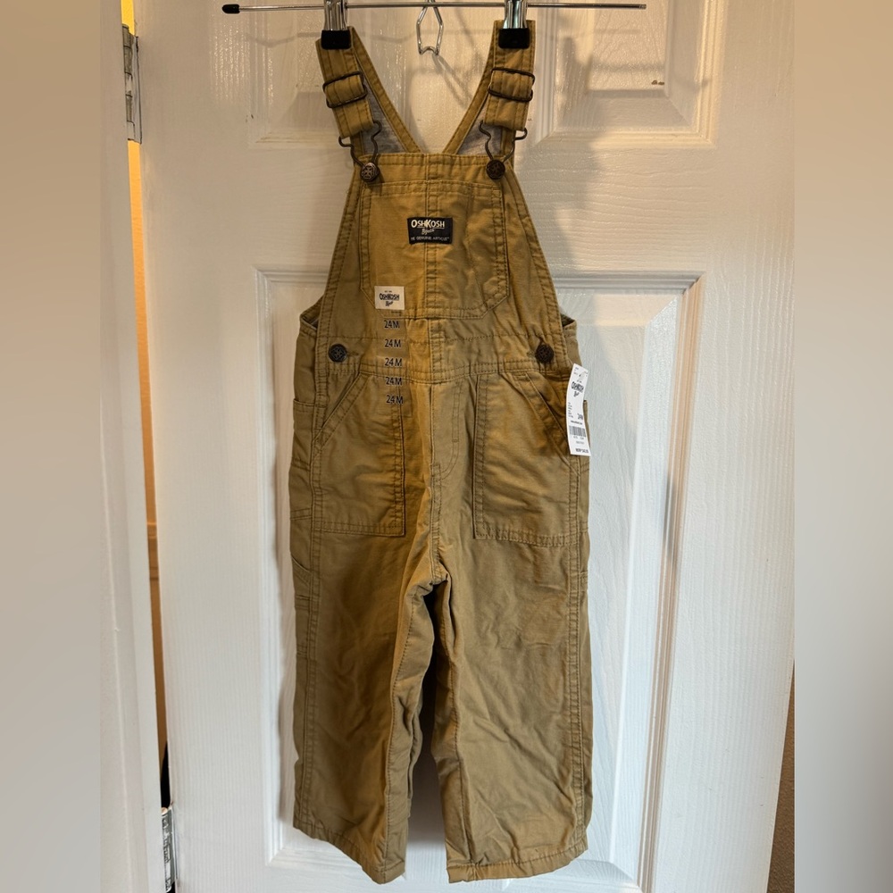 OshKosh B'gosh Jersey Lined Khaki Overalls